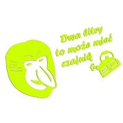 Naklejka DWA LITRY TO MOŻE MIEĆ CZAJNIK! - Nosacz Janusz - Śmieszna - żółty neon