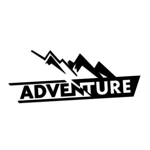 Naklejka ADVENTURE GÓRY - Wyprawowa - Podróżnicza na Auto / Kamper - czarna