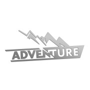 Naklejka ADVENTURE GÓRY - Wyprawowa - Podróżnicza na Auto / Kamper - srebrna