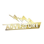Naklejka ADVENTURE GÓRY - Wyprawowa - Podróżnicza na Auto / Kamper - złoty chrom