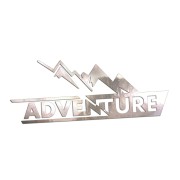 Naklejka ADVENTURE GÓRY - Wyprawowa - Podróżnicza na Auto / Kamper - chrom