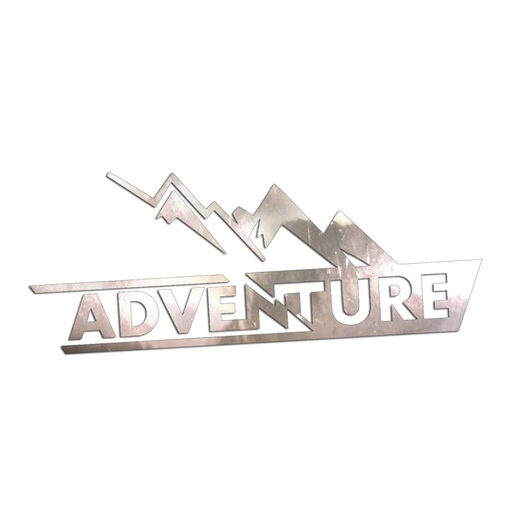 Naklejka ADVENTURE GÓRY - Wyprawowa - Podróżnicza na Auto / Kamper - chrom