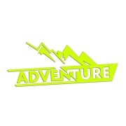 Naklejka ADVENTURE GÓRY - Wyprawowa - Podróżnicza na Auto / Kamper - żółty neon