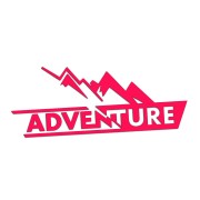 Naklejka ADVENTURE GÓRY - Wyprawowa - Podróżnicza na Auto / Kamper - różowy neon