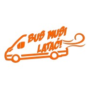 Naklejka BUS MUSI LATAĆ! - Na Auto Dostawcze Ducato / Jumper / Boxer - Śmieszna - pomarańczowy neon