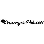 Naklejka PASSENGER PRINCESS - Księżniczka Pasażerka z Koroną - Na Lusterko - czarna