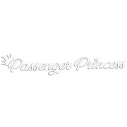 Naklejka PASSENGER PRINCESS - Księżniczka Pasażerka z Koroną - Na Lusterko - biała