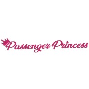 Naklejka PASSENGER PRINCESS - Księżniczka Pasażerka z Koroną - Na Lusterko - różowa