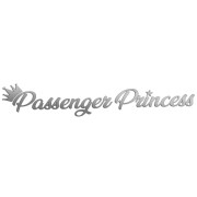 Naklejka PASSENGER PRINCESS - Księżniczka Pasażerka z Koroną - Na Lusterko - srebrna