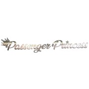 Naklejka PASSENGER PRINCESS - Księżniczka Pasażerka z Koroną - Na Lusterko - chrom