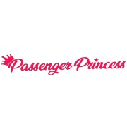 Naklejka PASSENGER PRINCESS - Księżniczka Pasażerka z Koroną - Na Lusterko - różowy neon