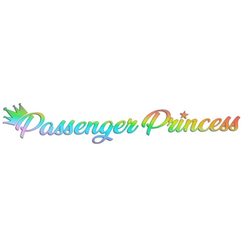 Naklejka PASSENGER PRINCESS - Księżniczka Pasażerka z Koroną - Na Lusterko - holograficzna
