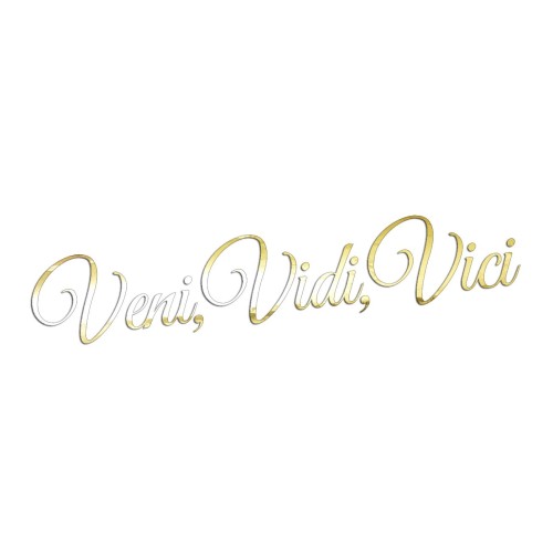 Naklejka VENI VIDI VICI - Na Auto / Szybę / Laptop - złoty chrom