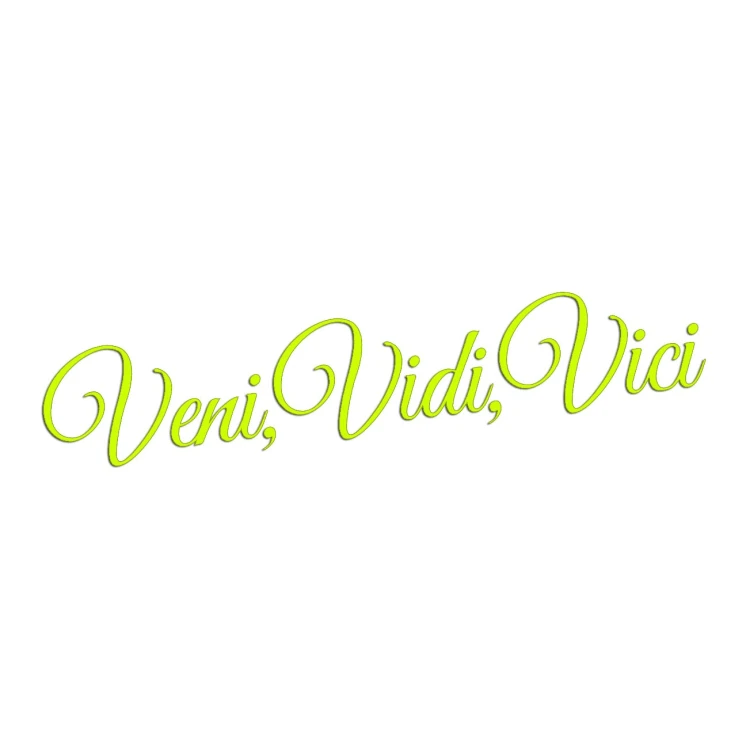 Naklejka VENI VIDI VICI - Na Auto / Szybę / Laptop - żółty neon