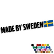 Naklejka MADE BY SWEDEN - Z Flagą - Szwedzkie Auto Volvo / Saab