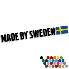 Naklejka MADE BY SWEDEN - Z Flagą - Szwedzkie Auto Volvo / Saab