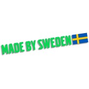 Naklejka MADE BY SWEDEN - Z Flagą - Szwedzkie Auto Volvo / Saab - zielony neon