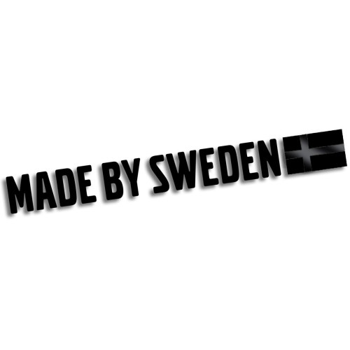 Naklejka MADE BY SWEDEN - Z Flagą - Szwedzkie Auto Volvo / Saab - black