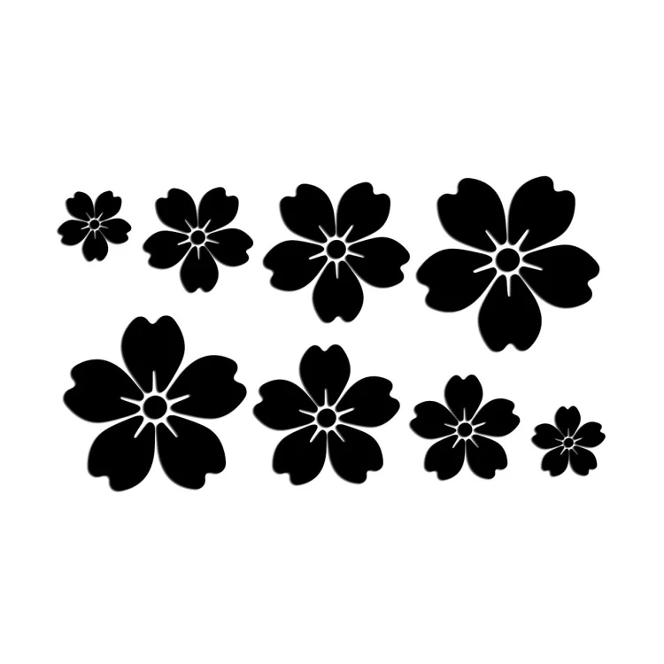Zestaw naklejek Kwiatki Sakura czarne