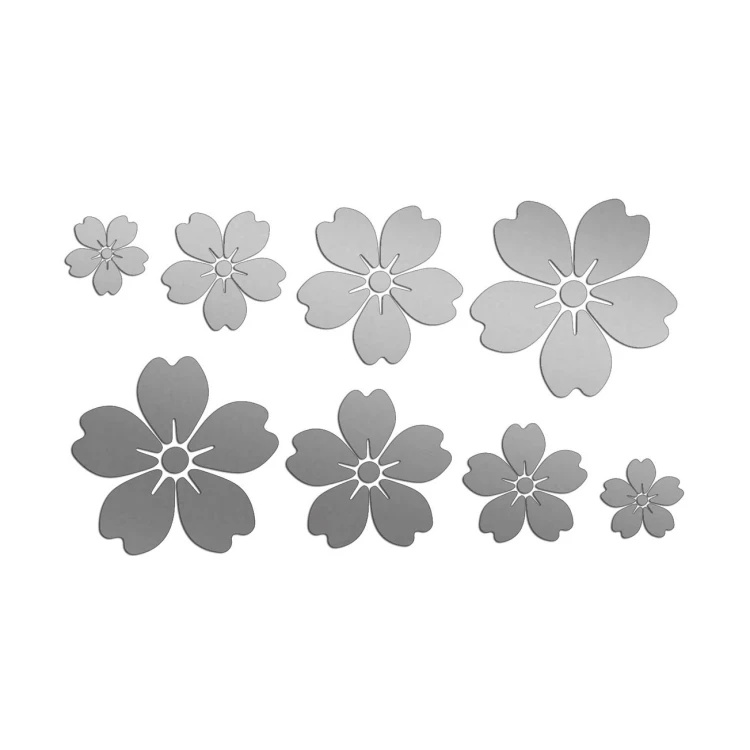 Zestaw naklejek Kwiatki Sakura srebrne