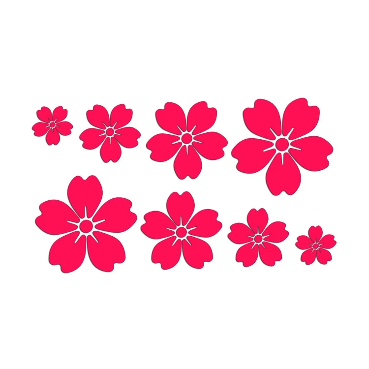 Zestaw naklejek Kwiatki Sakura różowy neon