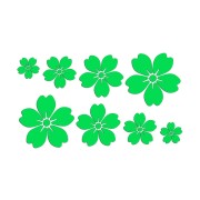 Zestaw naklejek duże Kwiatki Sakura zielony neon