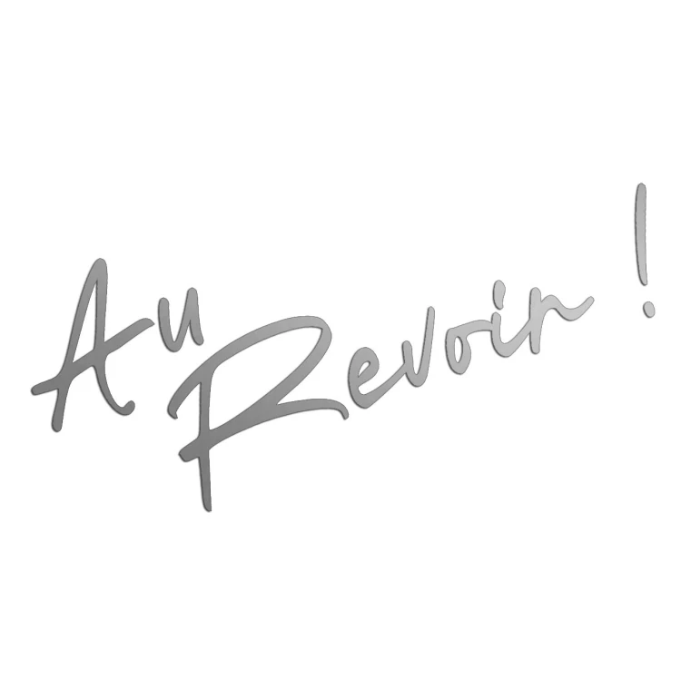 Naklejka AU REVOIR - Na Tylną Szybę - srebrna