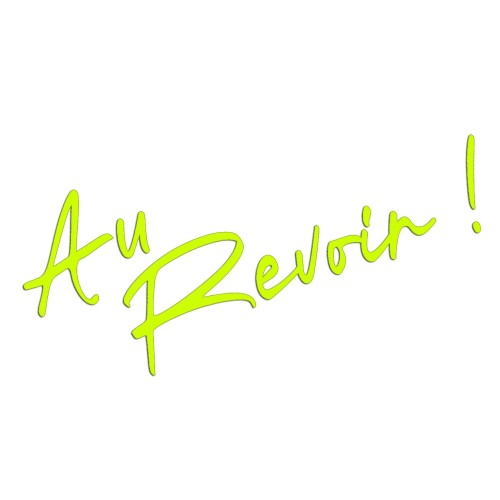 Naklejka AU REVOIR - Na Tylną Szybę - żółty neon