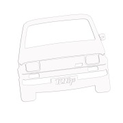 Naklejka POLSKI FIAT 126p MALUCH - Przód Klasyka PRL - biała
