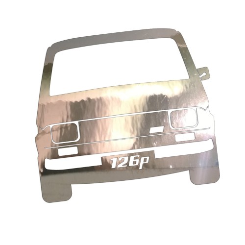 Naklejka POLSKI FIAT 126p MALUCH - Przód Klasyka PRL - chrom