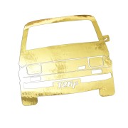 Naklejka POLSKI FIAT 126p MALUCH - Przód Klasyka PRL - złoty chrom