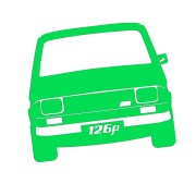 Naklejka POLSKI FIAT 126p MALUCH - Przód Klasyka PRL - zielony neon