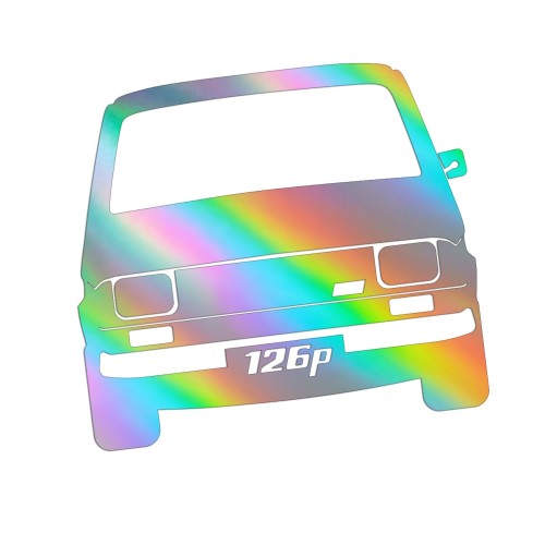 Naklejka POLSKI FIAT 126p MALUCH - Przód Klasyka PRL - holograficzna