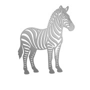 Naklejka ZEBRA SAFARI AFRYKA - Na Auto / Szybę / Meble - srebrna