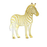 Naklejka ZEBRA SAFARI AFRYKA - Na Auto / Szybę / Meble - złoty chrom