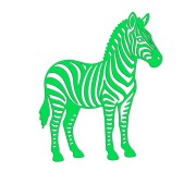 Naklejka ZEBRA SAFARI AFRYKA - Na Auto / Szybę / Meble - zielony neon