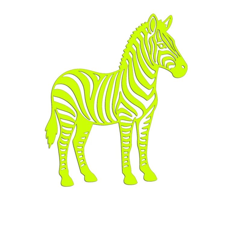 Naklejka ZEBRA SAFARI AFRYKA - Na Auto / Szybę / Meble - żółty neon