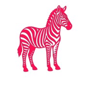 Naklejka ZEBRA SAFARI AFRYKA - Na Auto / Szybę / Meble - różowy neon