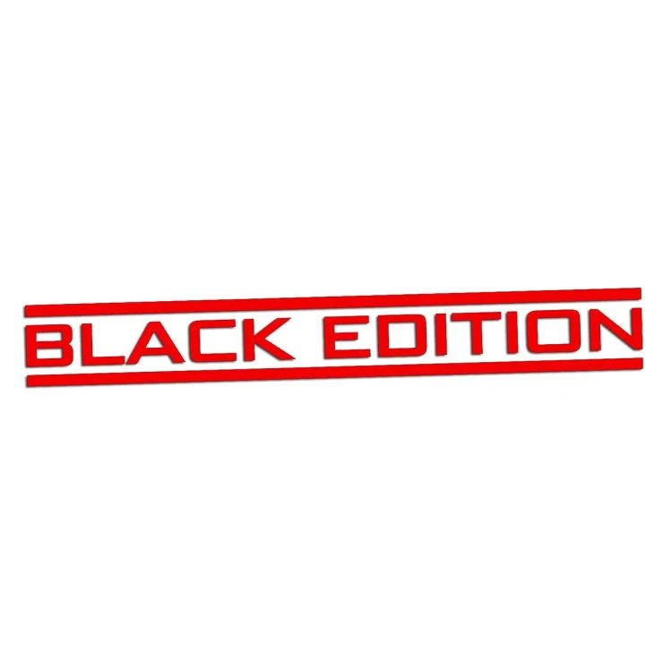 Naklejka BLACK EDITION - Stylizowany napis - Tuning na Auto czerwony neon