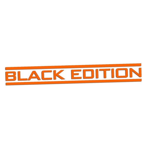 Naklejka BLACK EDITION - Stylizowany napis - Tuning na Auto pomarańczowy neon