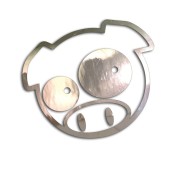 Naklejka SUBARU PIG - Klasyczna Świnka Subaru - Rajdowa JDM chrom