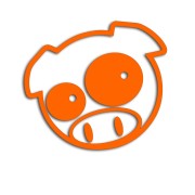 Naklejka SUBARU PIG - Klasyczna Świnka Subaru - Rajdowa JDM pomarańczowa neon