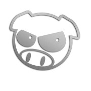 Naklejka SUBARU PIG - Zła Świnka - Rajdowa JDM srebrna