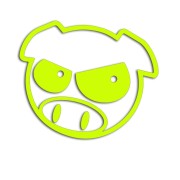 Naklejka SUBARU PIG - Zła Świnka - Rajdowa JDM żółta neon