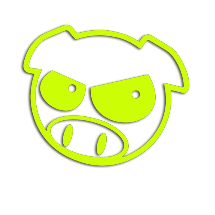 Naklejka SUBARU PIG - Zła Świnka - Rajdowa JDM żółta neon