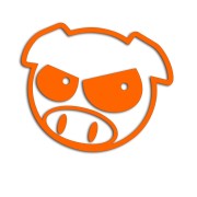 Naklejka SUBARU PIG - Zła Świnka - Rajdowa JDM pomarańczowa neon
