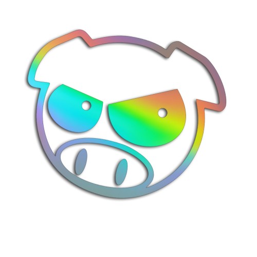 Naklejka SUBARU PIG - Zła Świnka - Rajdowa JDM holograficzna