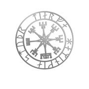Naklejka KOMPAS WIKINGÓW VEGVISIR - LOS SPRZYJA ODWAŻNYM srebrna