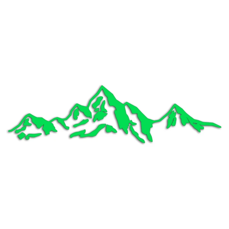 Naklejka GÓRY PASMO GÓRSKIE - Tatry Outdoor - Na Auto / Camper / Szybę - zielony neon