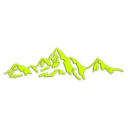 Naklejka GÓRY PASMO GÓRSKIE - Tatry Outdoor - Na Auto / Camper / Szybę - żółty neon